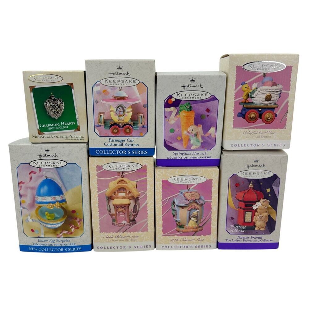 8 Vintage Easter Collection Hallmark Keepsake Eggs Kart Rabbit Medallion 1997-03
